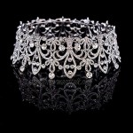 OKMIJN Fashion Silver Pearl Jewelry Crystal Hair Tiaras And Crowns For Women Hand Made Hair Accessories