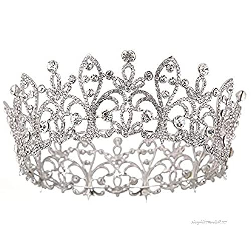 OKMIJN Fashion Silver Pearl Jewelry Crystal Hair Tiaras And Crowns For Women Hand Made Hair Accessories