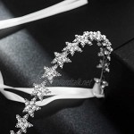 OKMIJN Fashion Silver Stars Bride Headband Crown Wedding Hair Accessories Ladies Handmade Headdress Water Drill Hoop Tiara