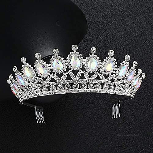 OKMIJN Gold Wedding Crown Crystal Tiara Headbands For Women Bridal Party Birthday Headpieces