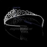 OKMIJN Gorgeous Pretty Rhinestone Tiara Crown Exquisite Headband Comb Wedding Bridal Birthday Tiaras