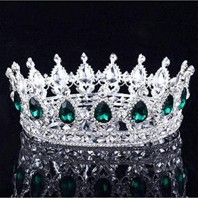 OKMIJN Large Bride Tiara Crown For Women Headdress Wedding Bridal Crystal Tiaras And Crowns Hair Jewelry Accessories