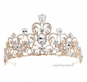 OKMIJN New Crystal Crown Wedidng Tiara Hair Jewelry Tiara Headpiece Gold Plate Bridal Hair Accessories