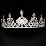 OKMIJN New Silver Bridal Hair Jewelry Tiara Silver Color Rhinestone Crystal Wedding Crown Tiara Hair Accessories