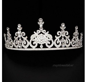 OKMIJN New Silver Bridal Hair Jewelry Tiara Silver Color Rhinestone Crystal Wedding Crown Tiara Hair Accessories