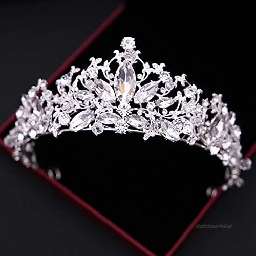 OKMIJN New Silver Crystal Crown Handmade Crystal Bride Crown Rhinestone Wedding Diadem Wedding Hair Accessories