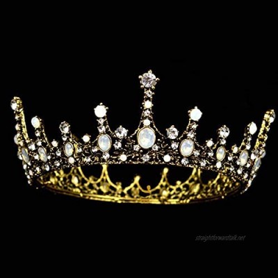 OKMIJN New Vintage Gold Tiaras Crystal Crown For Wedding Hair Accessories Hair Jewelry Women Rhinestones Hairwear Bride Headdress