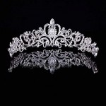 OKMIJN Pageant Crystal Crown Pearl Bride Tiara Diadem Wedding Tiaras And Crowns Rhinestone Bridal Hair Accessories