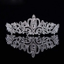 OKMIJN Pageant Crystal Crown Pearl Bride Tiara Diadem Wedding Tiaras And Crowns Rhinestone Bridal Hair Accessories