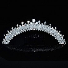 OKMIJN Peacock Star Bridal Wedding Party Quality Sparkling Crystal Tiara Comb