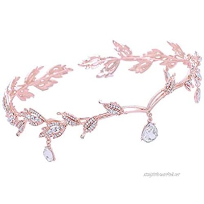 OKMIJN Rhinestone Crystal Tiaras And Crowns Headband For Women Birthday Pageant Wedding Prom Crown Gold