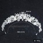 OKMIJN Rhinestone Pearl Flower Bridal Crowns Handmade Vintage Gold Silver Tiara Headband Crystal Diadem Crown Wedding Hair Accessories