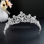 OKMIJN Silver Color Vintage Bridal Crown Crystal Tiara Hair Jewelry Headpiece Rhinestone Corwns Wedding Hair Accessories