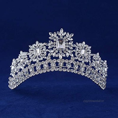 OKMIJN Sparkly Crystal Rhinestones Crystal Wedding Bridal Pageant Princess Tiara Crown