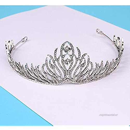 OKMIJN Trendy Crystal Rhinestone Tiara Crowns For Wedding Head Jewelry Bridal Hair Accessories Handmade Hairwear Headdress