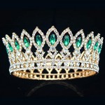 OKMIJN Vintage Crystal Bridal Crown Wedding Pageant Tiaras And Crowns For Bride Headpiece Women Hair Jewelry Accessories