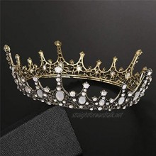 OKMIJN Vintage Crystal Tiaras And Crowns Bridal Women Pageant Prom Diadem Headpiece Wedding Hair Jewelry Accessories