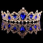 OKMIJN Vintage Gold Color Rhinestone Crystal Tiara Crowns Wedding Bride Fashion Headpiece Wedding Bridal Hair Accessories