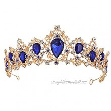 OKMIJN Vintage Gold Color Rhinestone Crystal Tiara Crowns Wedding Bride Fashion Headpiece Wedding Bridal Hair Accessories