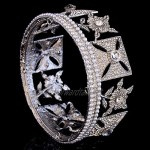 OKMIJN Vintage Rhinestones Crystal Crown For Women Wedding Bridal Tiara Flower Crown Hair Accessories