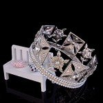 OKMIJN Vintage Rhinestones Crystal Crown For Women Wedding Bridal Tiara Flower Crown Hair Accessories