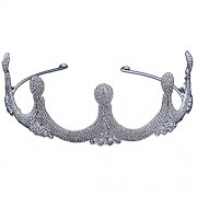 OKMIJN Wedding Prom Bridal Crown Rhinestone Crystal Decor Headband Veil Tiara