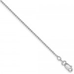 14ct White Gold 1.2mm Diamond-Cut Beaded Anklet Chain