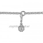 9.75 Inch Flower Charm On Chain Sterling Silver Anklet/Ankle Bracelet/Ankle Chain - 925 Sterling Silver - 9.75 Inch / 25 cm - Anklets for Women