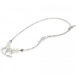 Alex and Ani Women's Whale Tail Anklet Sterling Silver