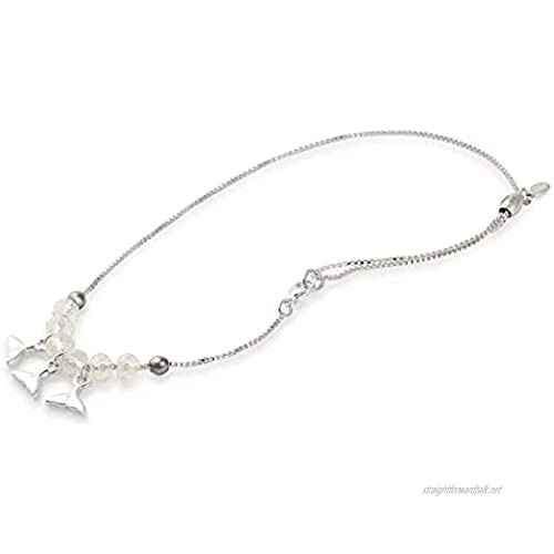 Alex and Ani Women's Whale Tail Anklet Sterling Silver