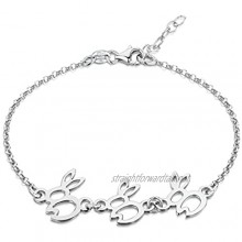 Amberta 925 Sterling Silver Adjustable Ankle Bracelet - Chain 9" to 10" inch - Flexible Fit