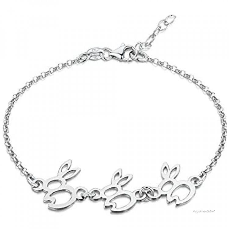 Amberta 925 Sterling Silver Adjustable Ankle Bracelet - Chain 9 to 10 inch - Flexible Fit