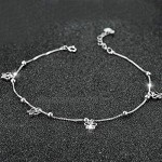Dangle Butterfly Anklets 925 Sterling Silver Adjustable Sexy Beads Beach Foot Ankle Bracelet Chain for Women Teen Girls