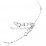 Elli Women's 925 Sterling Silver Solitaire Star Swarovski Crystals Anklet - 22cm length