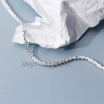 EVERU Sterling Silver Anklet Bracelet Sparkle Rope Italian Chain 9 10 11 inch Hypoallergenic Jewelry for Women