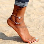 Fashion Multilayer Infinity Heart Letter Anklets For Women Silver Chain Ankle Initial Bracelet Jewelry Gift Ladies Bracelets