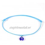 HUNO 6Pcs/Set Evil Eye Ankle Bracelet Lucky Amulet Blue Eye Waterproof String Anklets for Women Girls Kabbalah Protection Jewelry B