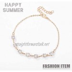 Mayelia Boho Crystal Ankle Bracelets Gold Foot Jewelry Beach Anklet for Women and Girls