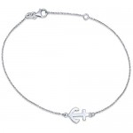 Nautical Side Boat Anchor Charm Anklet Ankle Bracelet For Women .925 Sterling Silver Adjustable 9 To 10 Inch With Extender