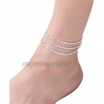 pengyu Fashion Snake Chain Anklet Women Multilayer Barefoot Sandal Beach Ankle Bracelet