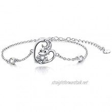 POPKIMI Cute Animal Anklets for Women Girls Beach Themed Gifts Sterling Silver Beach Foot Jewelry Birthday Gifts
