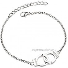 Sexy handcuffs Foot Chain H.eternal Women's Barefoot Sandal Beach Foot Bead Gold &Silver Chain Anklet Ankle Bracelet (Silver)