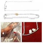 Silver/Golden 16 Pieces Ankle Bracelet Anklet Foot Jewellery Chain Extended Adjustable Set Men Women Girls Beach (Silver)