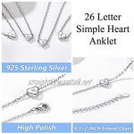 Silvora Sterling Silver Initial Anklets for Women Teen Girls Foot Ankle Bracelet Letter Alphabet Anklets-Adjustable Chain with Gift Packaging