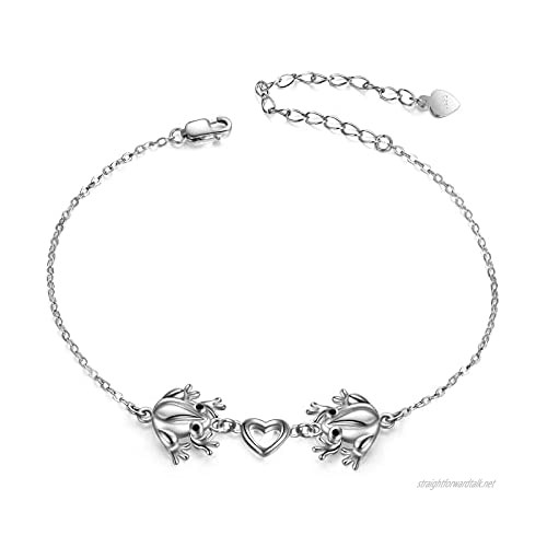 VENACOLY Frog Gifts Sterling Silver Cute Frog Anklet Love Frog Jewellery Gifts For Women