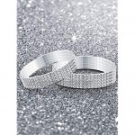 Yaomiao 5 Pieces Rhinestone Stretch Bracelet Anklet Crystal Bracelet Sliver Tennis Bracelet Wedding Jewelry for Women