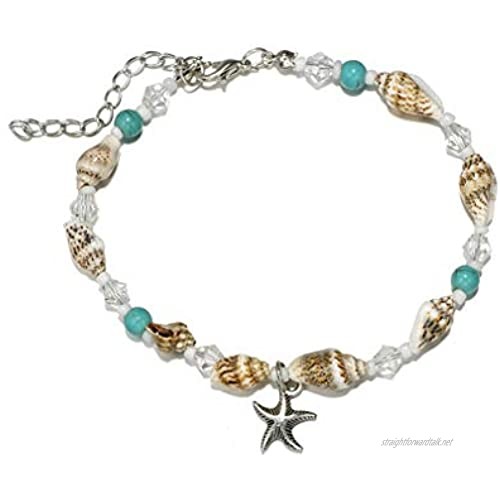 YAZILIND Conch Beads Footwear Starfish Pendant Shell Boho Anklet Bracelet Women Jewelry