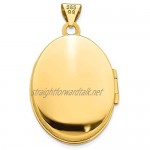 14ct Yellow Gold & White Rhodium Brushed/Polished Diamond Stars Oval Locket for Women