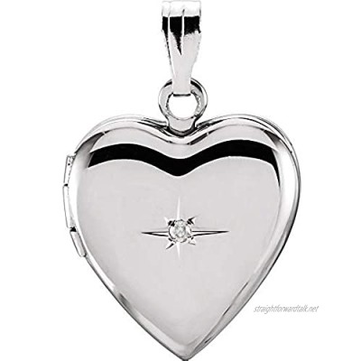 925 Sterling Silver .01 CTW Diamond Heart Locket for Women