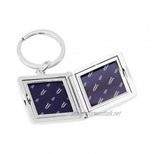 Brillibrum Design Locket with Engraving Silver for Opening 2 Photos Photo Key Ring Frame Square Amulet Jewellery Hinged Opening Friendship